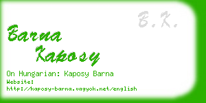 barna kaposy business card